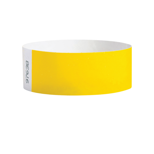 Nevs Wristband - Tyvek - Adult Blank 1" x 10" Yellow WB-0010